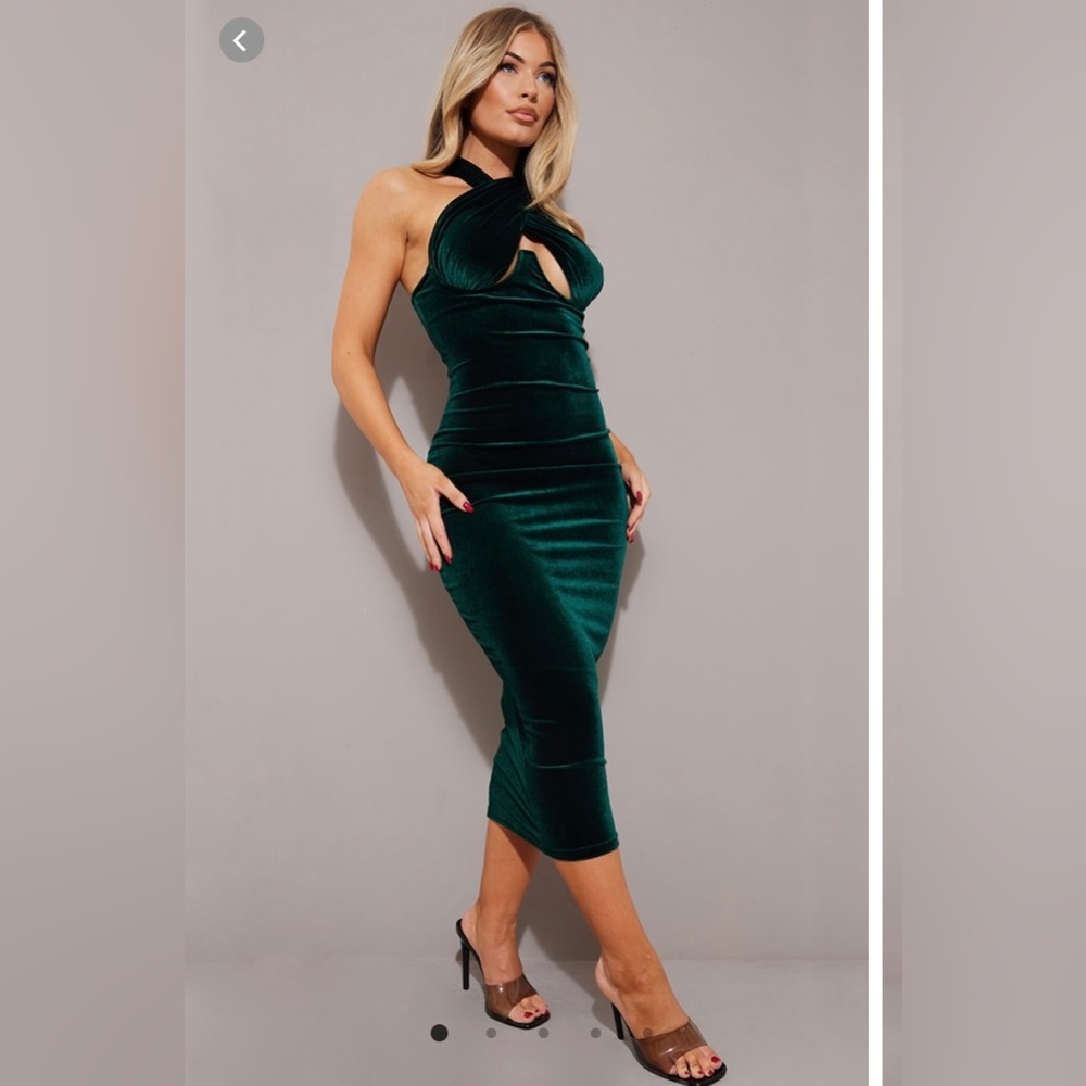 Brand new emerald velvet dress-altered, taken up a few inches